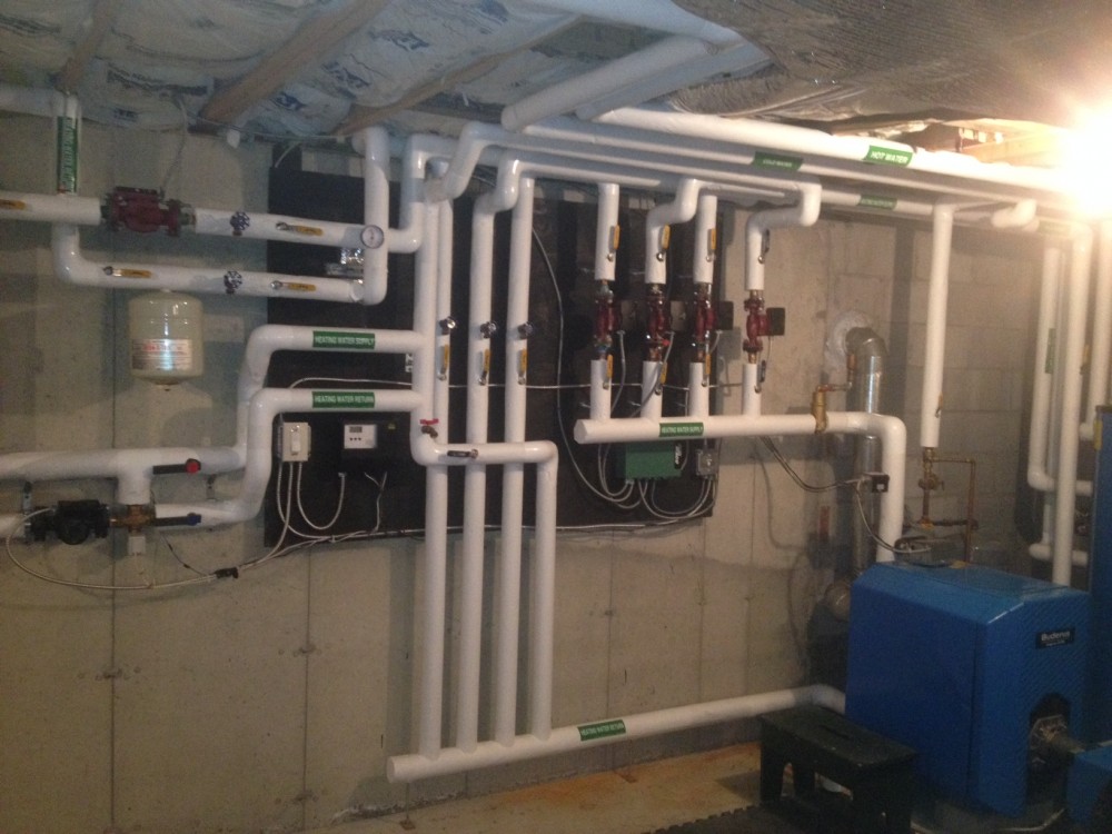 Installation of Pipe Insulation for Plumbing and Heating Available